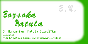 bozsoka matula business card